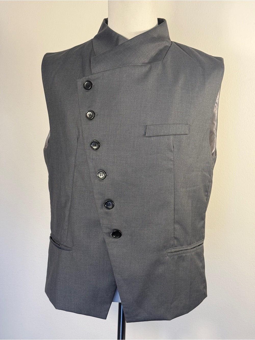 W[dablju:]  Gray Avant Garde Asymmetric Vest XL